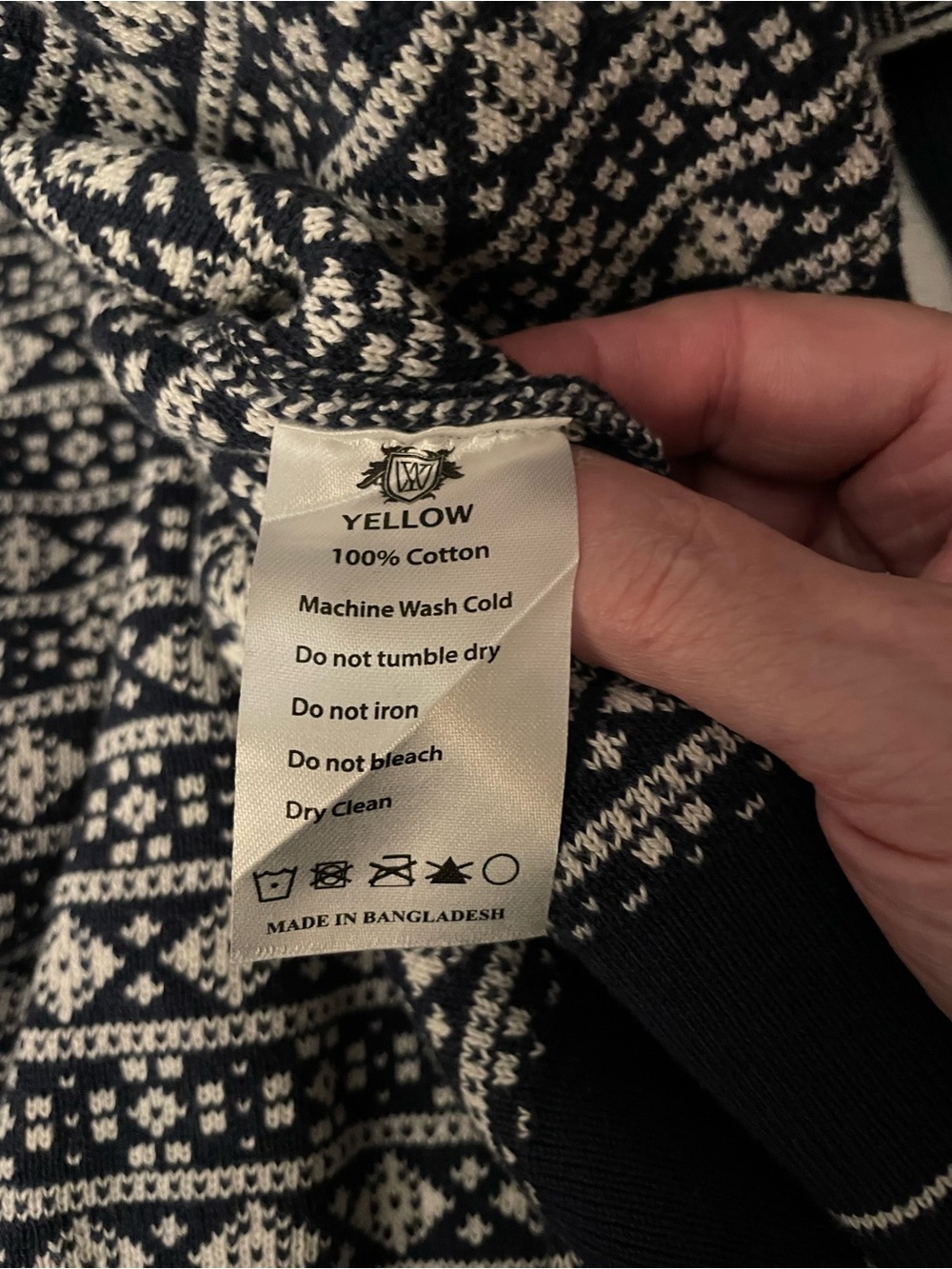 Navy Patterned Fair Isle Cardigan Jacket - Picture 11 of 11